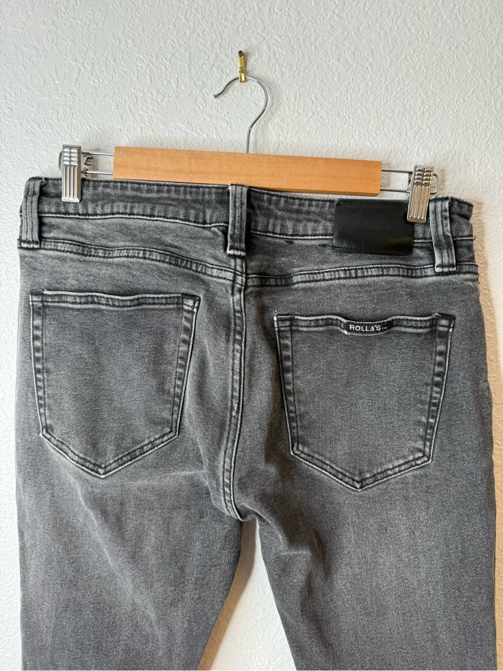 Rolla’s Stinger Skinny Fit Gray Wash Jeans Men’s 33x32 Stretch Denim